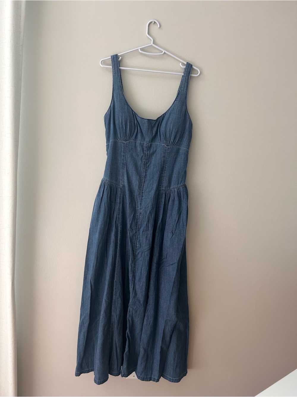 Abercrombie & Fitch Blue Denim Midi Dress